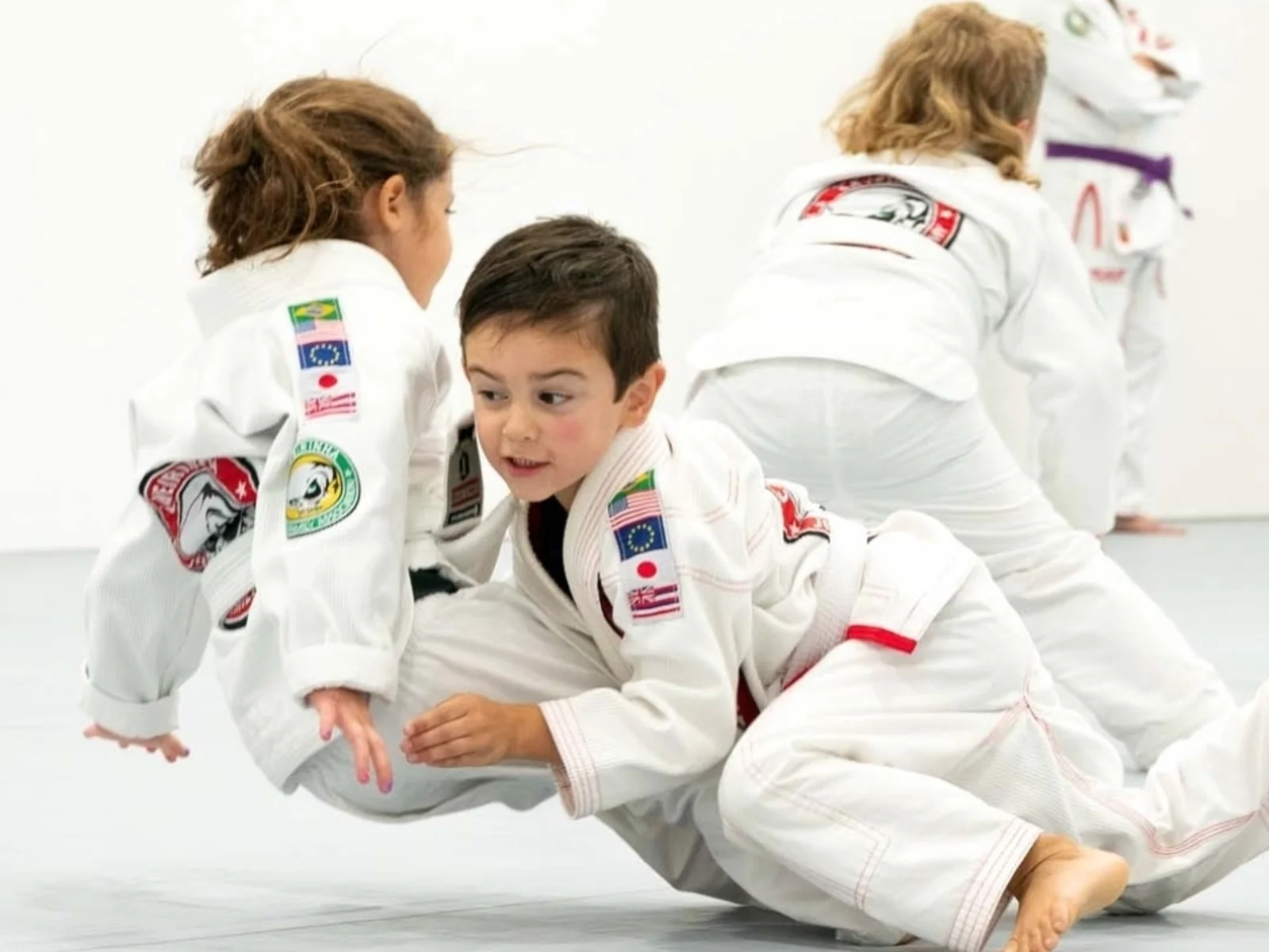Young CJJF students drilling in the Gi