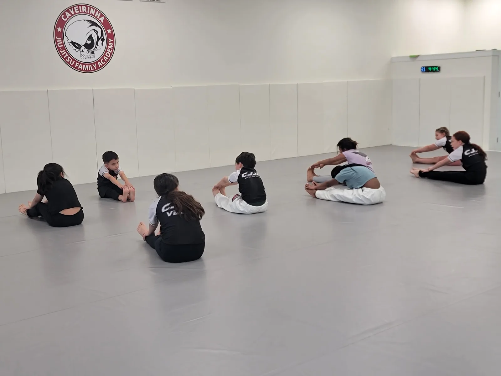Little Warriors preschoolers stretching and warming up at CJJF Las Vegas